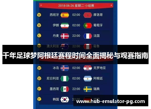 千年足球梦阿根廷赛程时间全面揭秘与观赛指南 千年足球梦阿根廷赛程时间全面揭秘与观赛指南